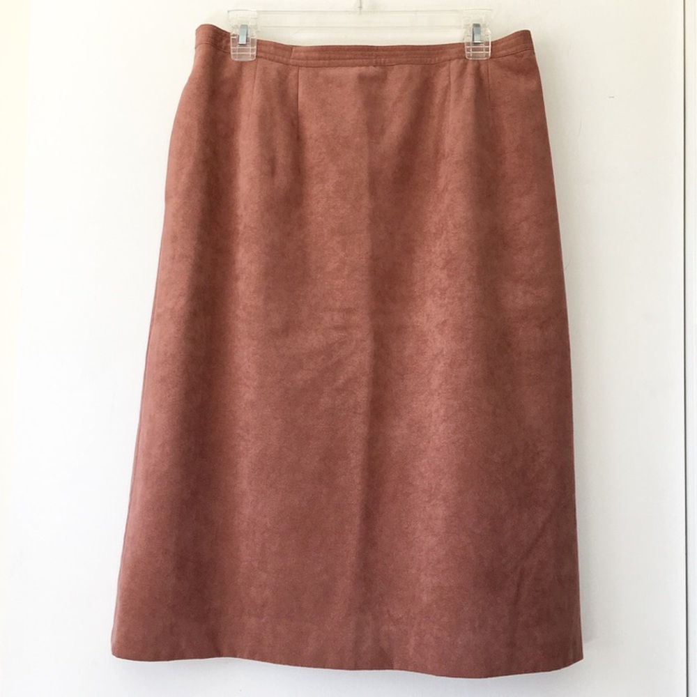 Vintage Rose Suede Midi Skirt